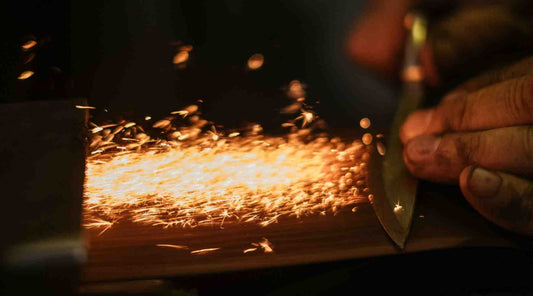 Roselli knife being sharpened 