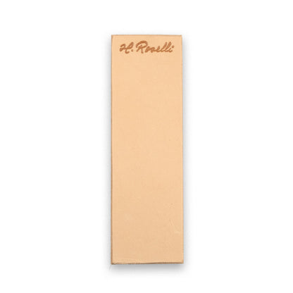 Rosellis handmade leather strop made from curly birch and Finnish vegetable leather for sharpening and care.  